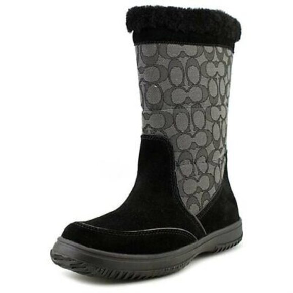 Women's Coach Sherman Black Suede Winter Boot - Picture 1 of 4